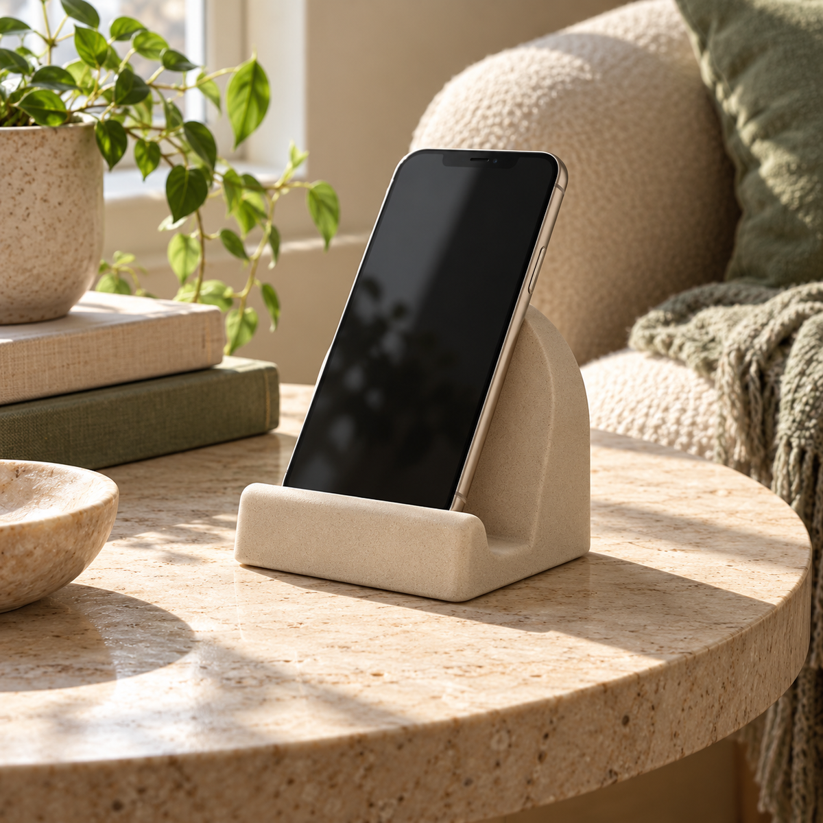 Arch Phone Rest — AI-generated design illustration; phone and props not included